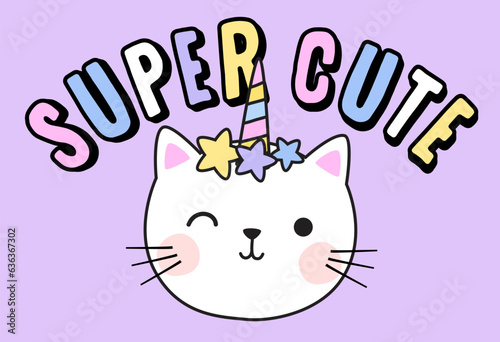cute cat graphic with slogan