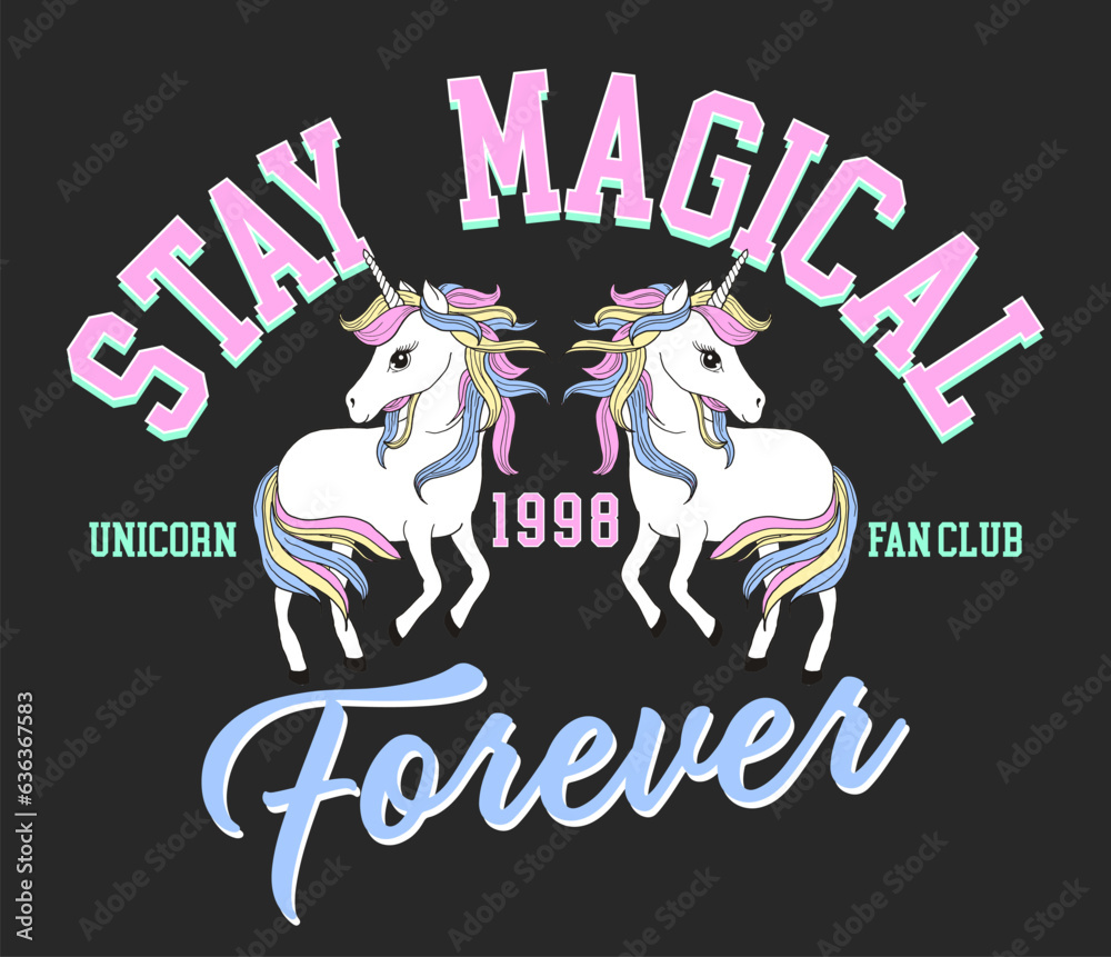 Εκτύπωση καμβά cute unicorn graphic with slogan