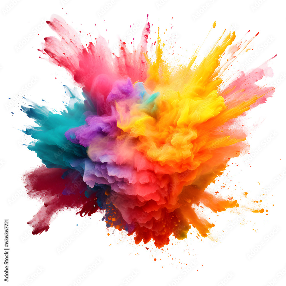 Pink, blue, orange, and purple smoke bombs, colorful isolated on Transparent Background. AI generative