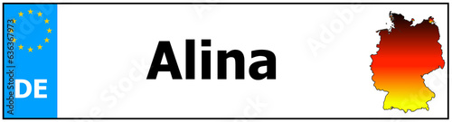 Car sticker sticker with name Alina and map of germany