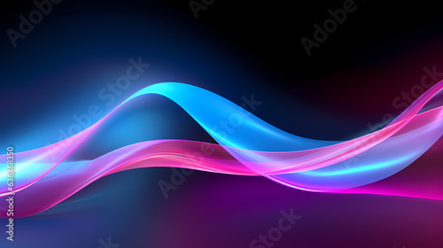 Abstract colorful neon background with waves. Generative AI