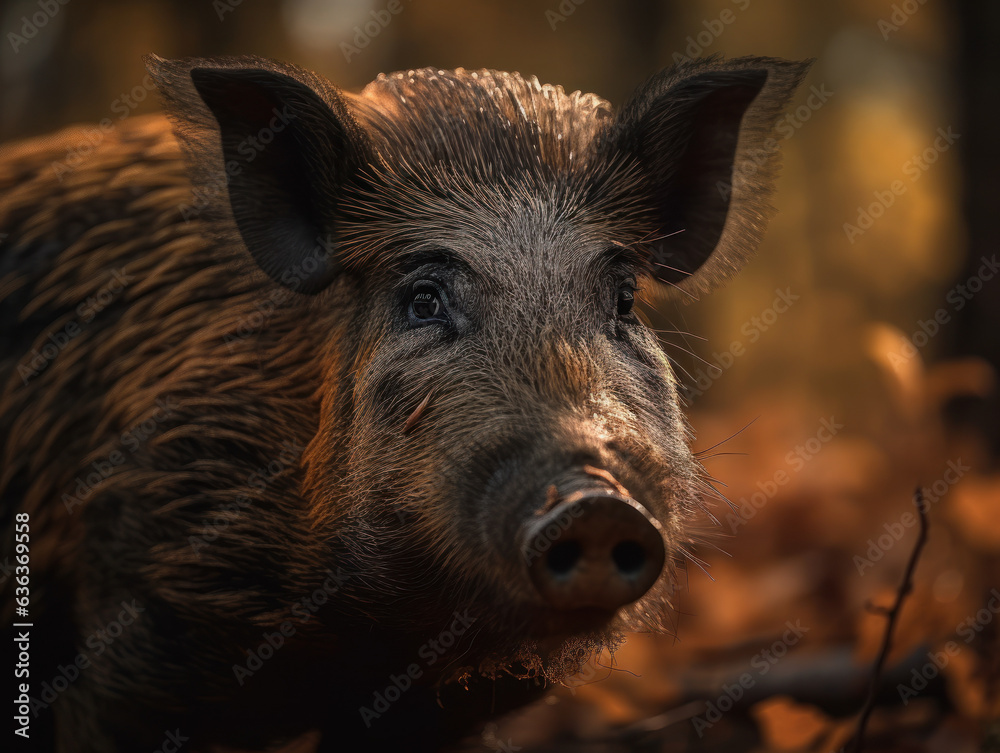 Boar portrait created with Generative AI technology Boar portrait created with Generative AI technology