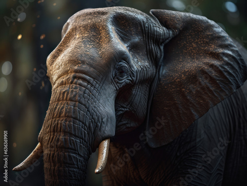 Elephant portrait created with Generative AI technology