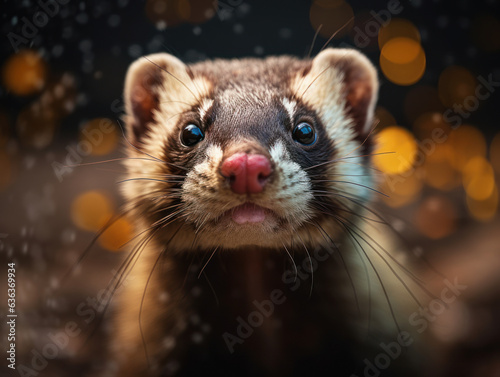 Ferret portrait created with Generative AI technology