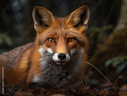 Fox portrait created with Generative AI technology
