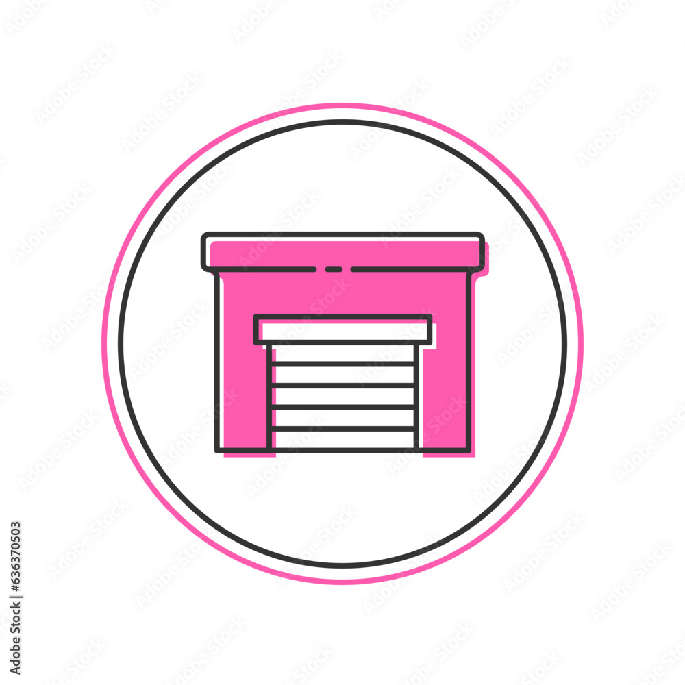 Filled outline Garage icon isolated on white background. Vector Filled outline Garage icon isolated on white background. Vector