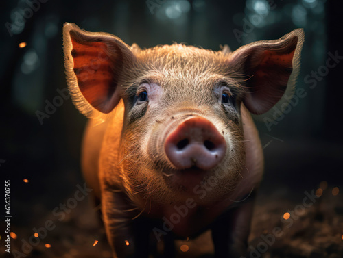 Pig portrait created with Generative AI technology
