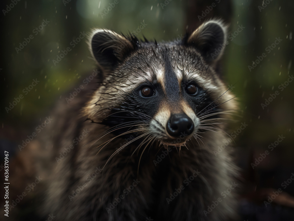 Racoon portrait created with Generative AI technology