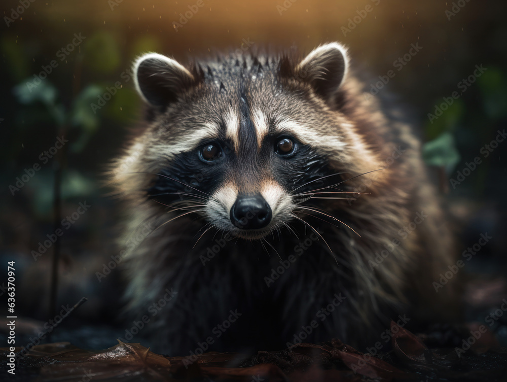 Racoon portrait created with Generative AI technology
