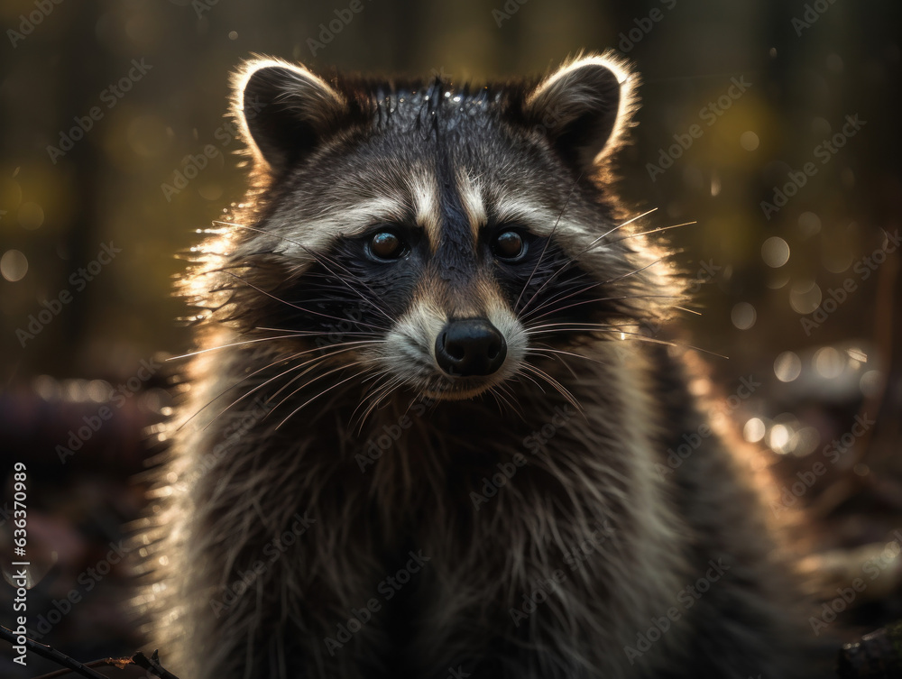 Racoon portrait created with Generative AI technology