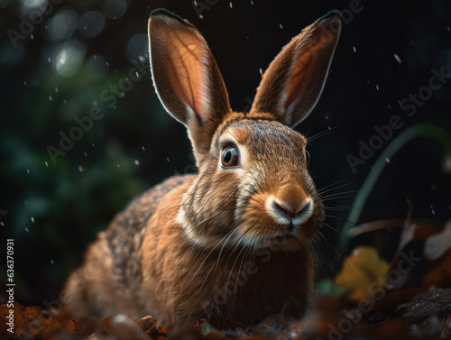 Rabbit portrait created with Generative AI technology © Denis Darcraft