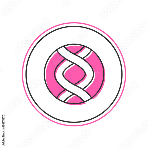 Filled outline DNA symbol icon isolated on white background. Genetic engineering, genetics testing, cloning, paternity testing. Vector