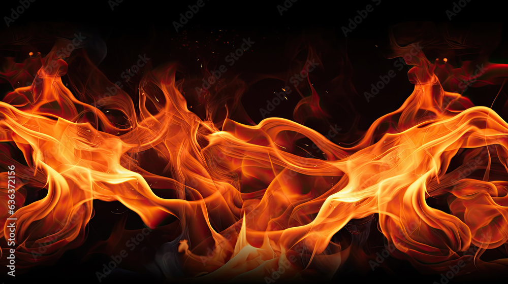 Fototapeta premium Fire flame texture. Blaze flames background for banner. Burning concept