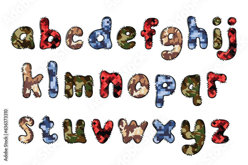 Handcrafted Army Camouflage letters color creative art typographic design