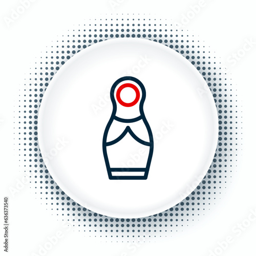 Line Russian doll matryoshka icon isolated on white background. Colorful outline concept. Vector