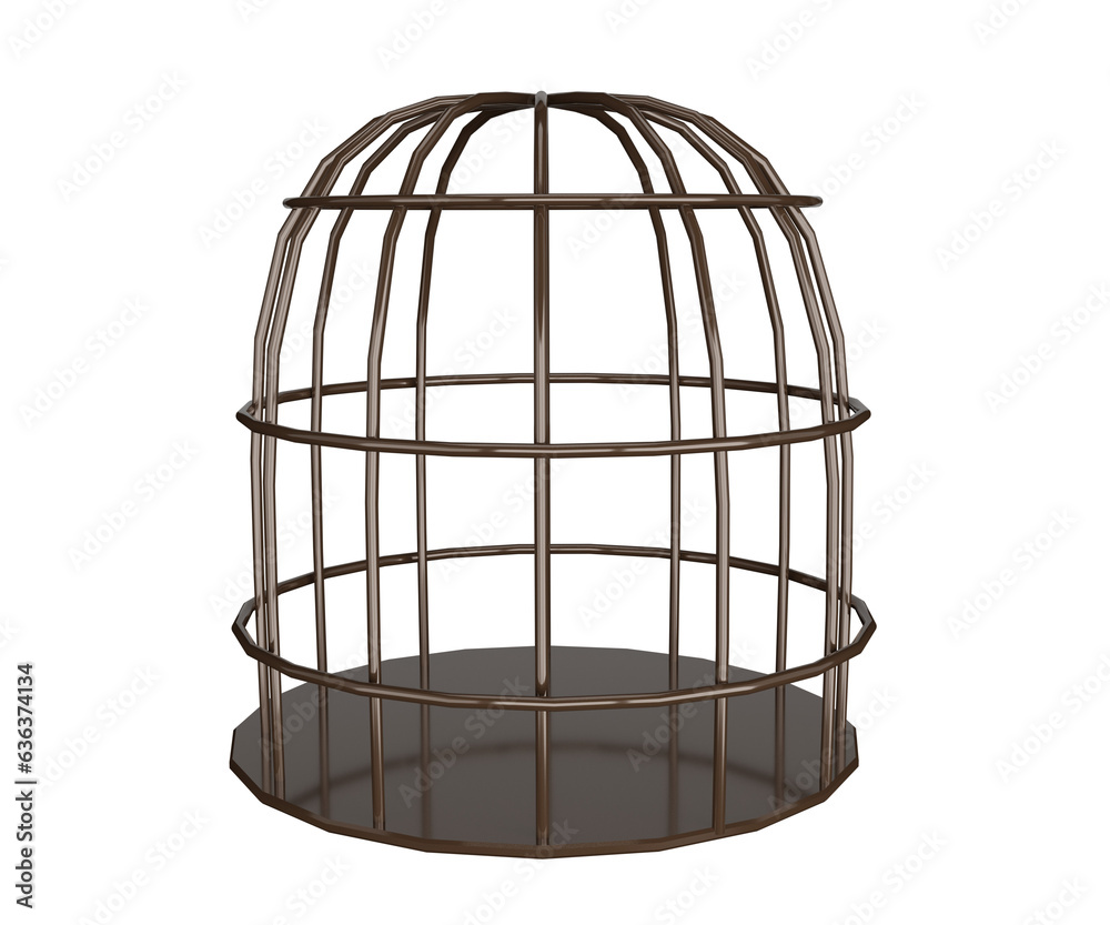 3d rendering old bird cage