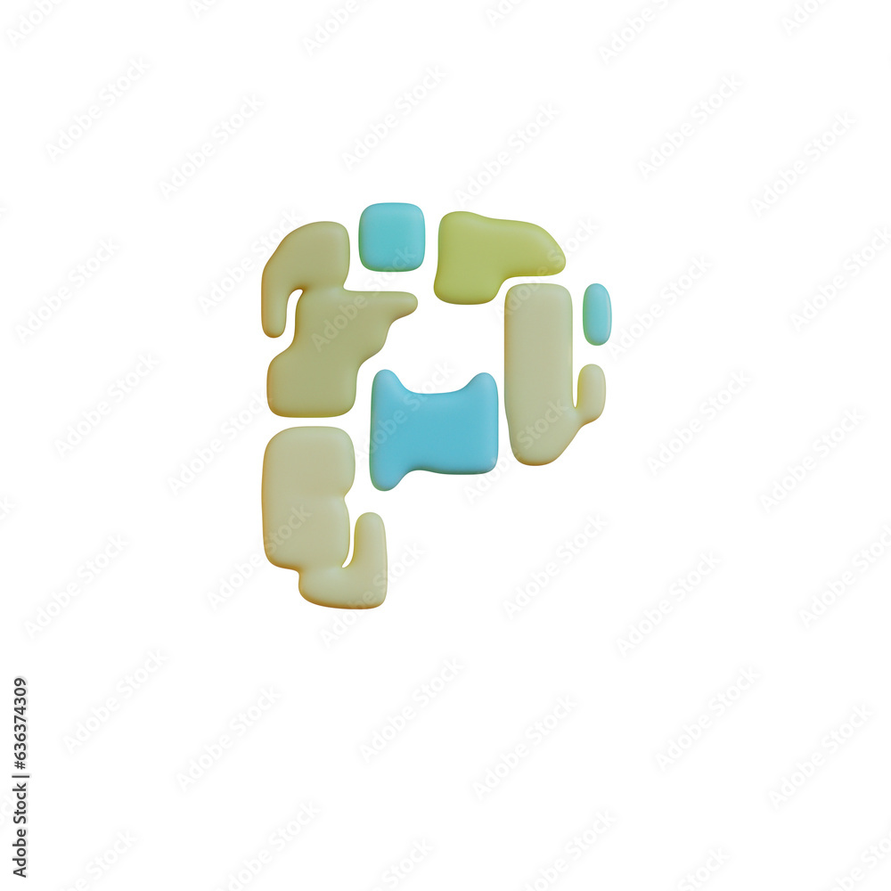 Geometric Drops 3D Alphabet or Lettering Geometric Drops 3D Alphabet or Lettering