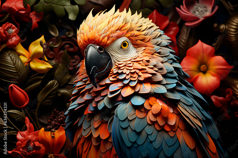 Obraz premium portrait of red macaw parrot