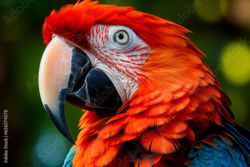 portrait of red macaw parrot