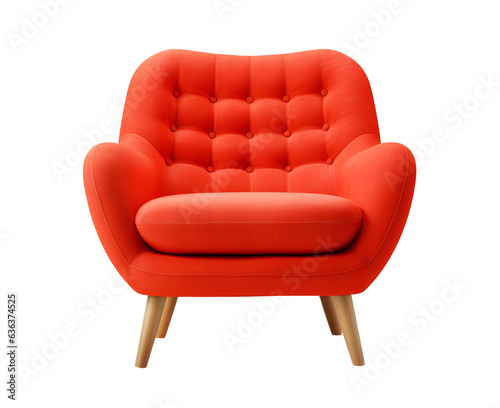 Modern armchair isolated on transparent background. PNG format