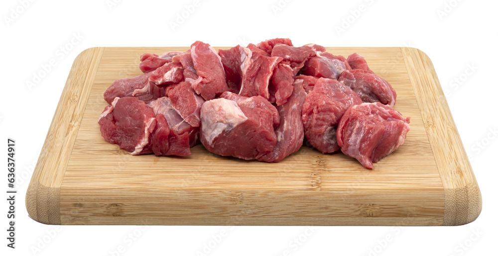 raw diced beef