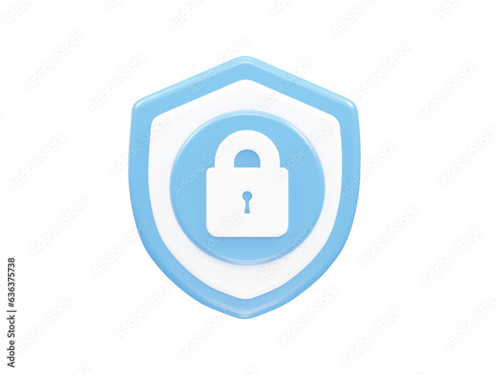 Security icon lock 3d vector rendering transparent element Security icon lock 3d vector rendering transparent element