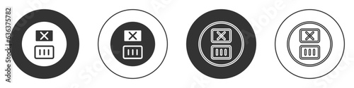 Black Washing under 90 degrees celsius icon isolated on white background. Temperature wash. Circle button. Vector