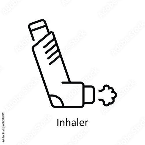 Inhaler Outline  Icon Design illustration. Pharmacy Symbol on White background EPS 10 File
