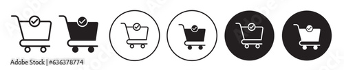 online order received icon set. buy or purchase cart vector symbol. suitable for mobile app, and website UI design.