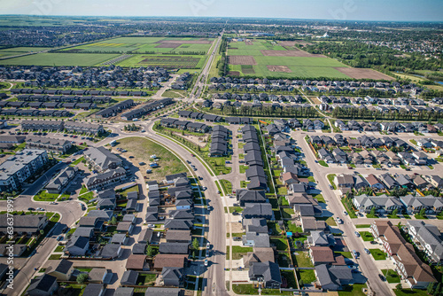 Sweeping Aerial View of Evergreen, Saskatoon, Saskatchewan photo