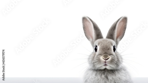 cute animal pet rabbit or bunny white color smiling and laughing isolated with copy space for easter background  rabbit  animal  pet  cute  fur  ear  mammal  background  celebration  generate by AI.