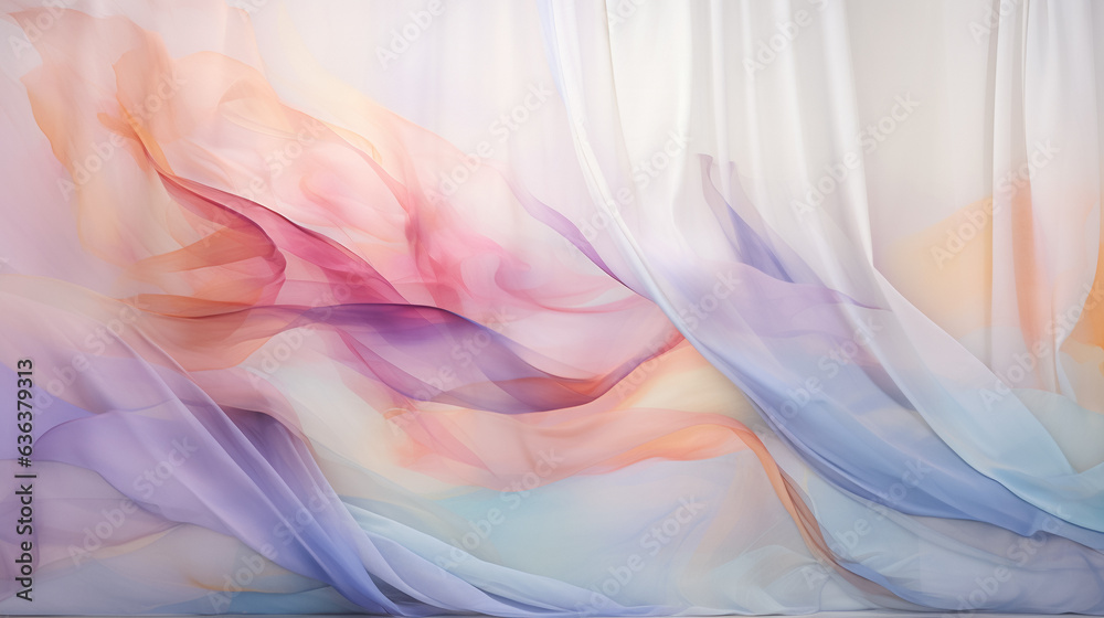 Delicate and translucent fabrics flow. Subtle graphic background. Delicate and translucent fabrics flow. Subtle graphic background.