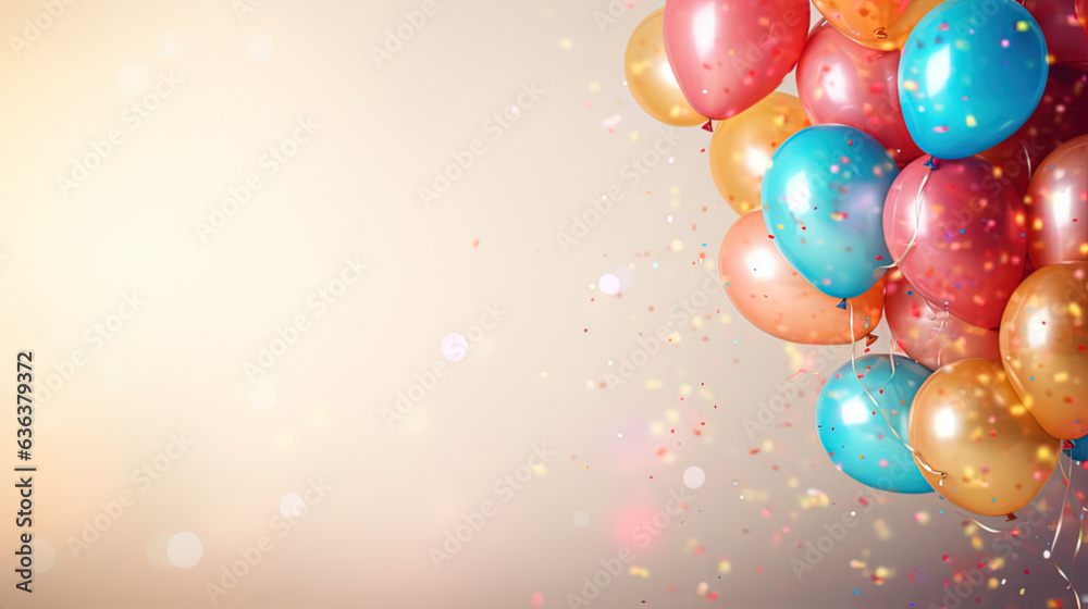 Festive background with balloons. Generative AI. Festive background with balloons. Generative AI.