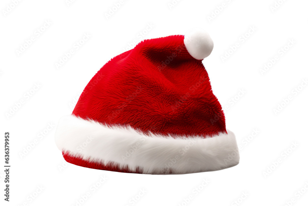A Santa Claus Christmas hat on a white background isolated PNG A Santa Claus Christmas hat on a white background isolated PNG