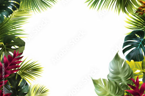 frame of tropical palm leaves