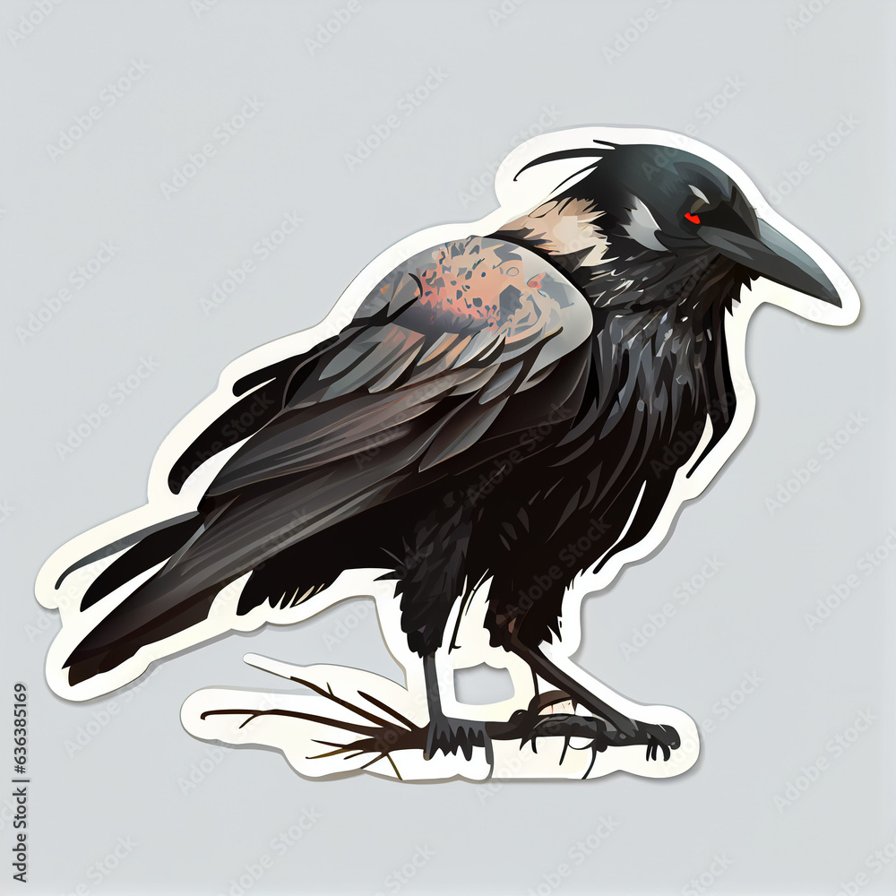 Fototapeta premium Kawai - Stickers - Raven / Crow
