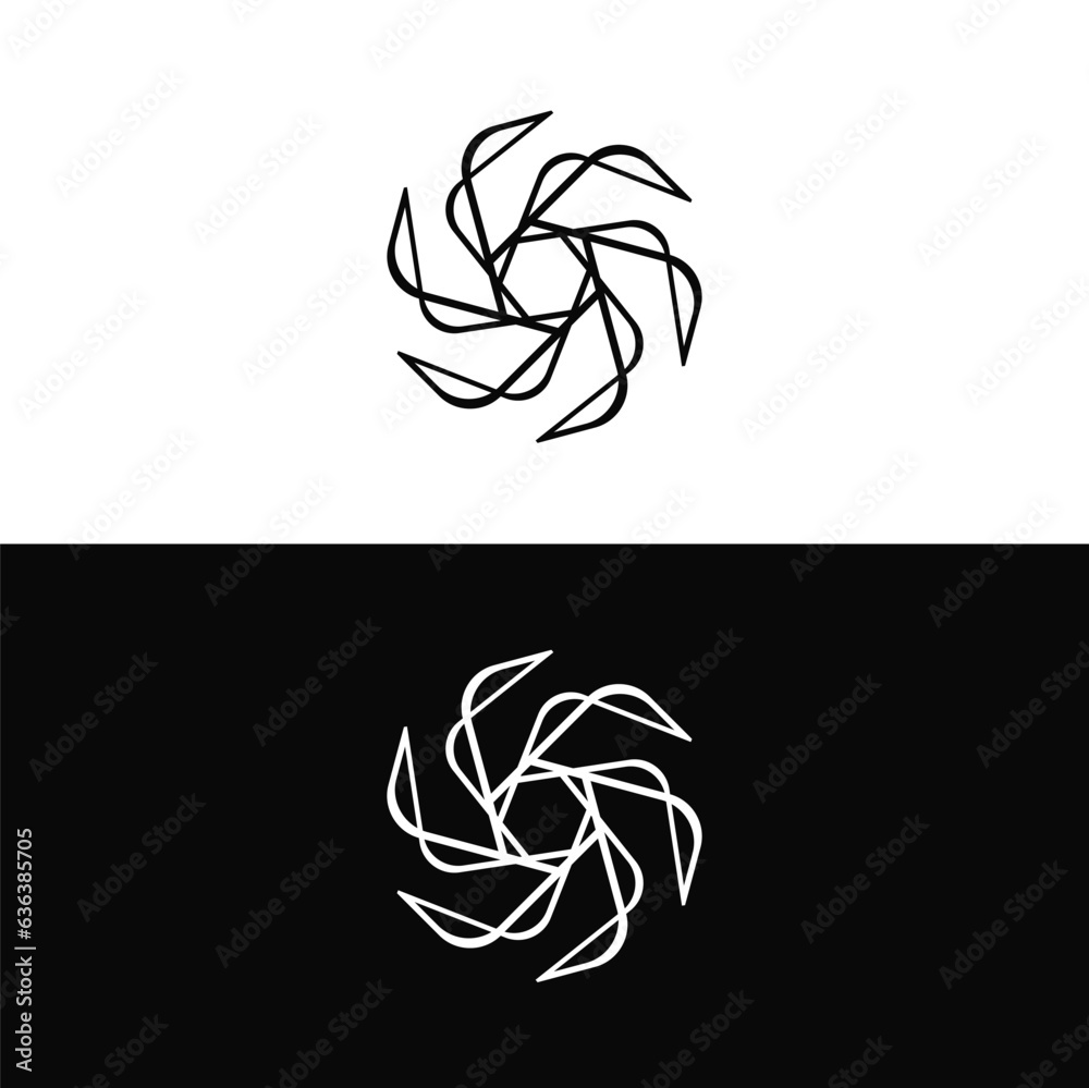 Black and white circle vector logo template design Black and white circle vector logo template design