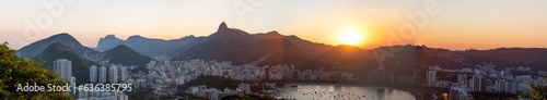 Φωτογραφία Rio de Janeiro, Brazil: panoramic view at sunset from Sugarloaf Mountain with vi