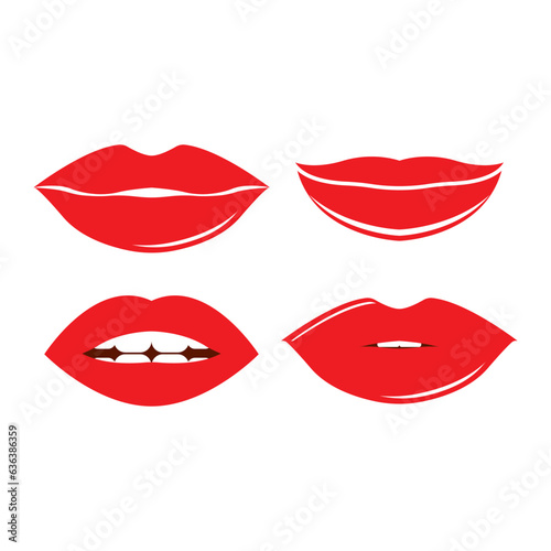 Lips icon cosmetic logo vector template