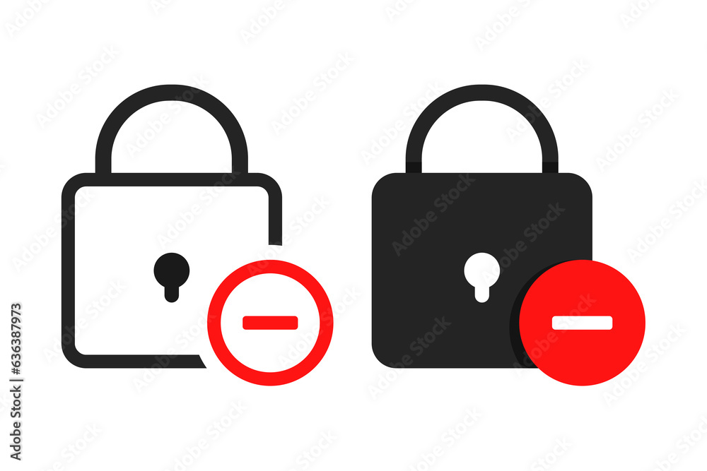Padlock delete icon. Illustration vector Padlock delete icon. Illustration vector