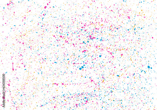 Billede på lærred Fondo abstracto de salpicaduras grandes en colores alegres, tintas a tres colores salpicadas