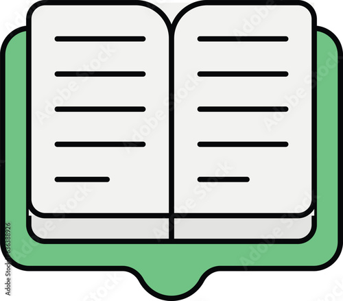 Wallpaper Mural Open Book Color outline icon design style Torontodigital.ca
