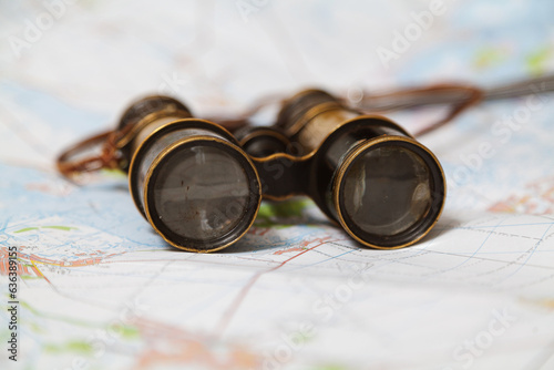Ancient binoculars are on map.