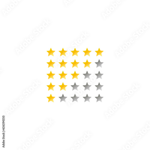 5 star rating icon vector illustration. Isolated badge for website or app - stock infographics