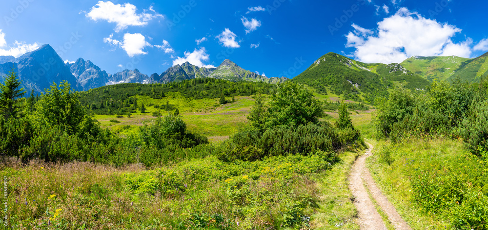 amazing mountain trail in high Tatra mountains in Slovakia
