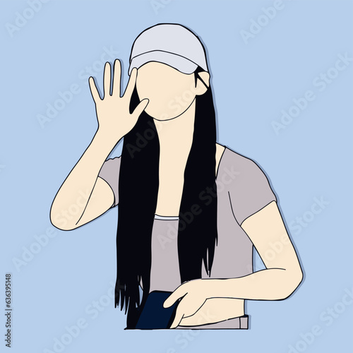 idol fashion in real life line art image vector eps.10