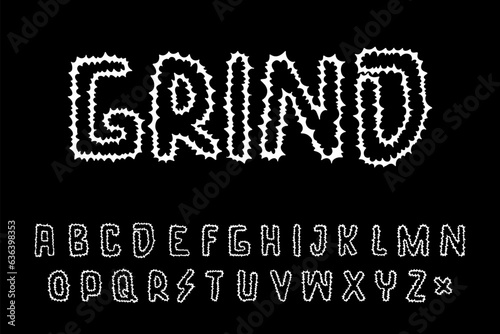 Alphabet Grindcore Metalcore Thorns Vector
