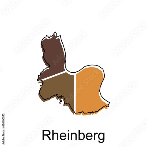 Map City of Rheinberg illustration design template on white background, suitable for your company photo