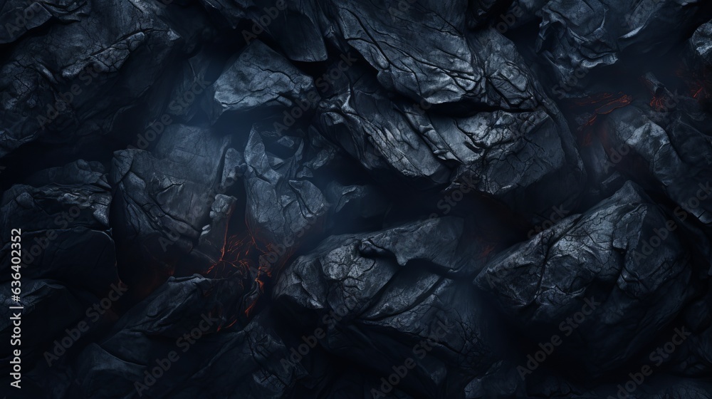 Black rock background. Dark gray stone texture. Black grunge background. Mountain close-up.