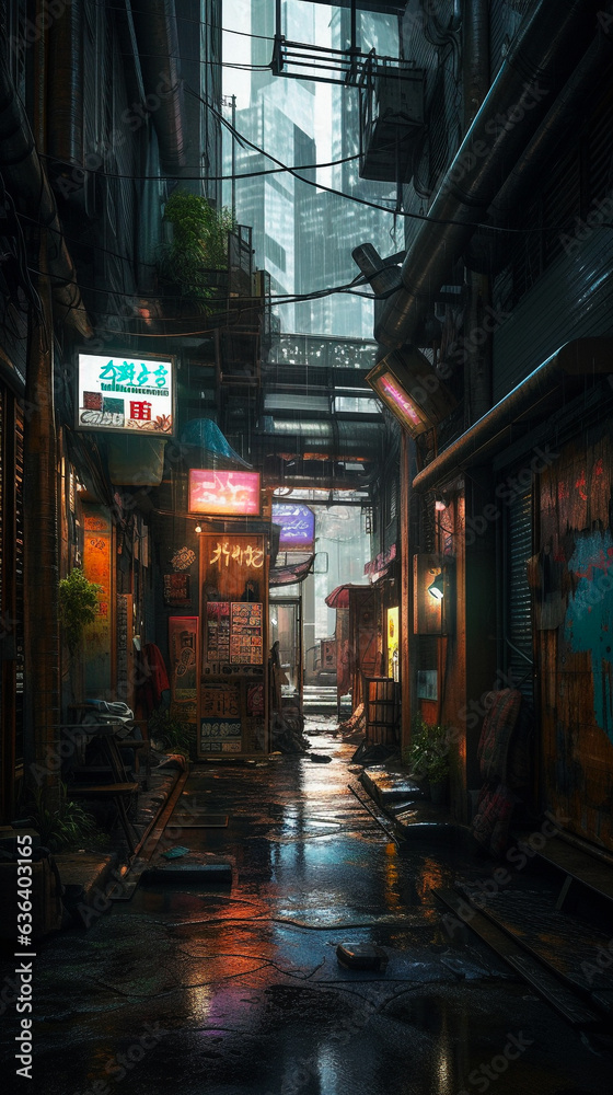cyberpunk alley